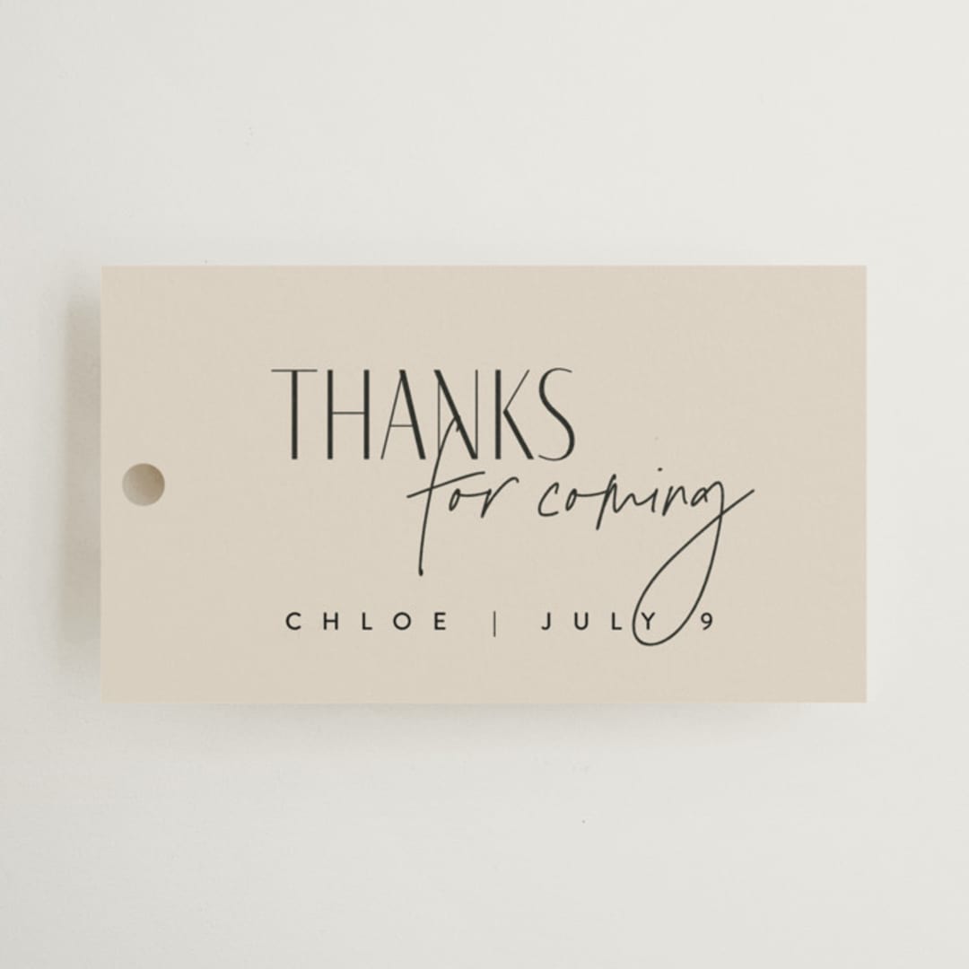 "Layered" - Bridal Shower Favor Tags in Natural by Kelly Schmidt - Front