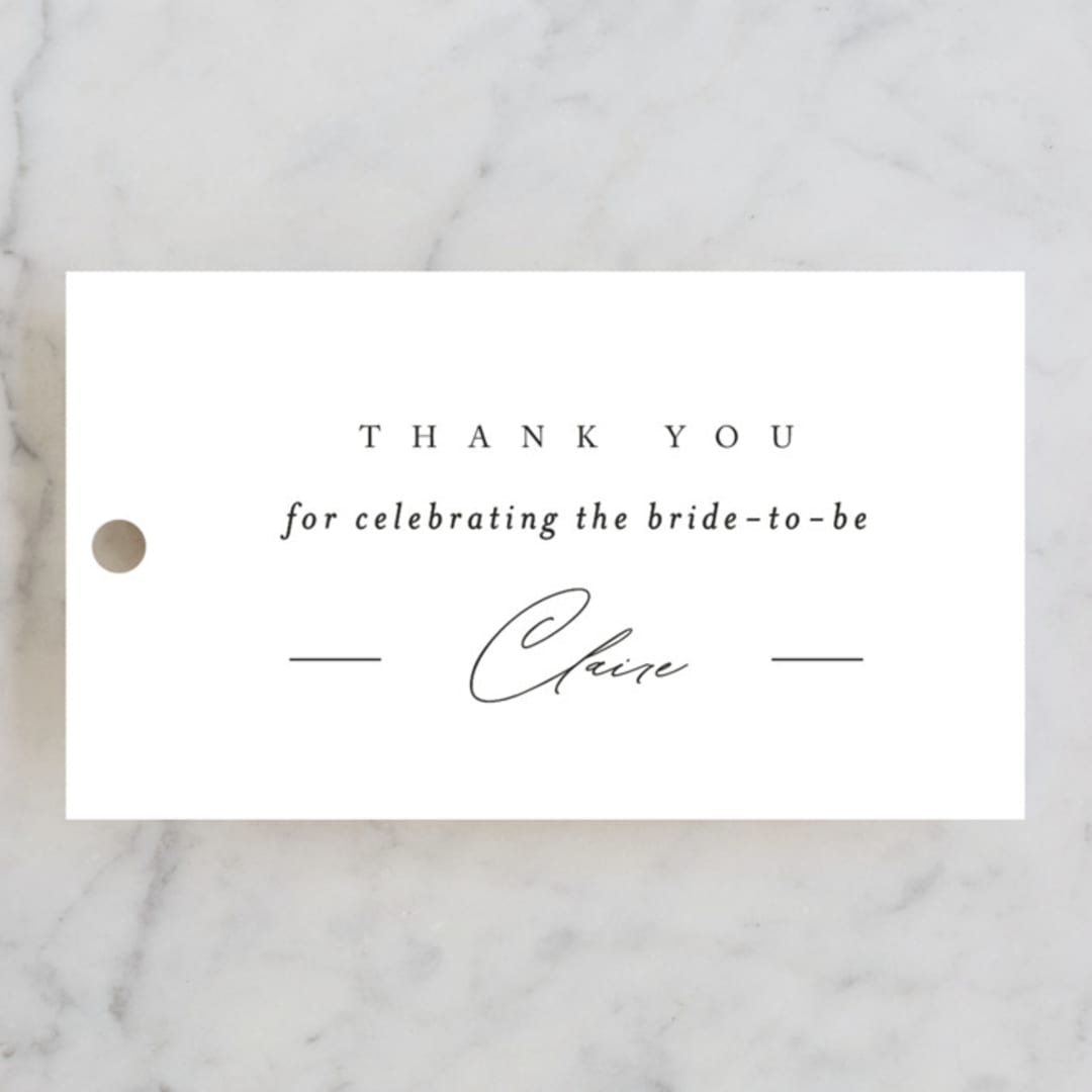 "Gilded Border" - Bridal Shower Favor Tags in Silk by Kelly Schmidt - Front