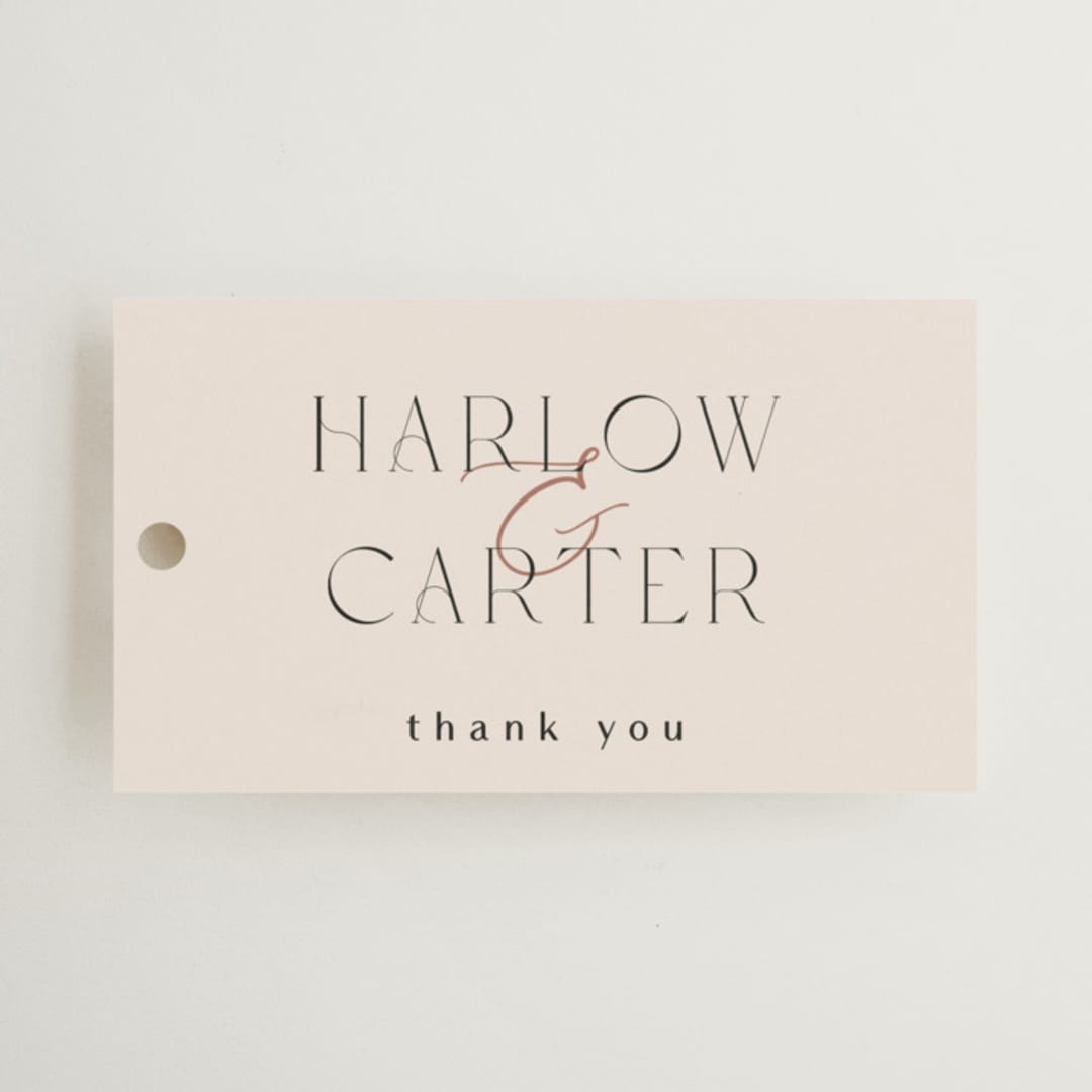 "Simple Classic" - Bridal Shower Favor Tags in Champagne by Summer Winkelman - Front