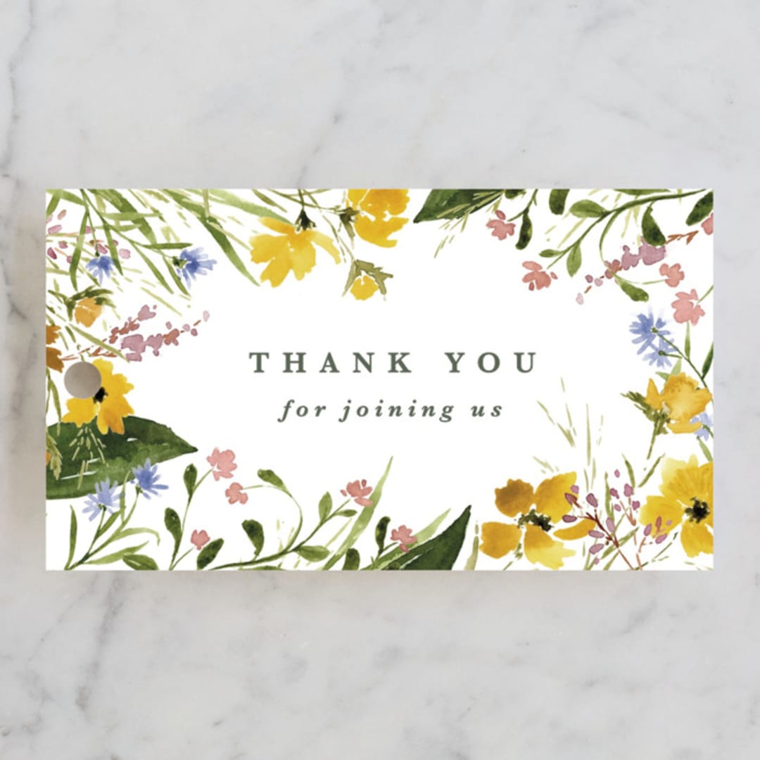 "Briar" - Bridal Shower Favor Tags in Sunshine by Kate Ahn - Front