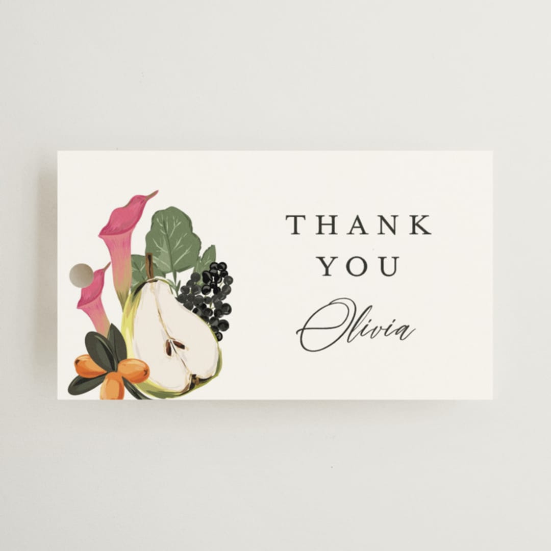 "Enchanted" - Bridal Shower Favor Tags in Peony by Susan Moyal - Front