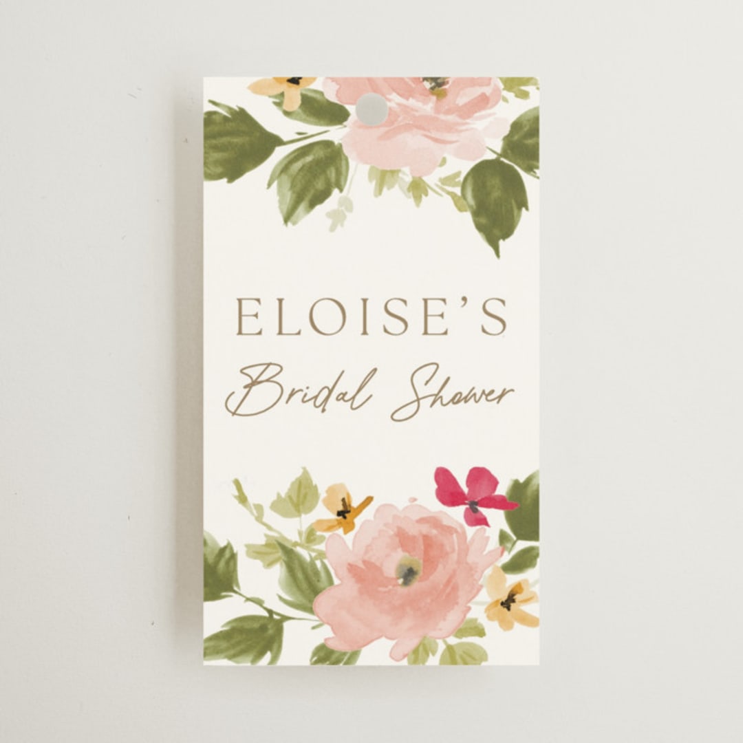 "Felicity" - Bridal Shower Favor Tags in Carnation by Everett Paper Goods - Front