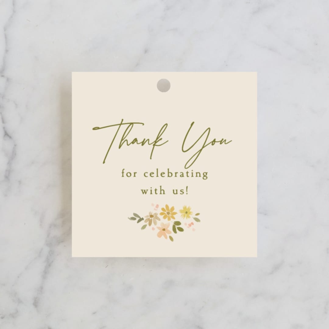"Boho Branch" - Bridal Shower Favor Tags in Cream by Robert and Stella - Front