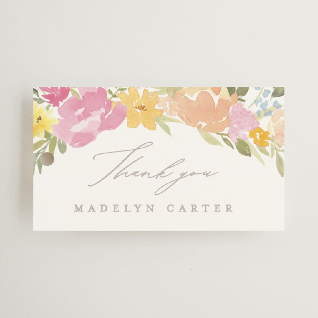 "Blooming arch" - Bridal Shower Favor Tags in Peony by Creo Study - Front