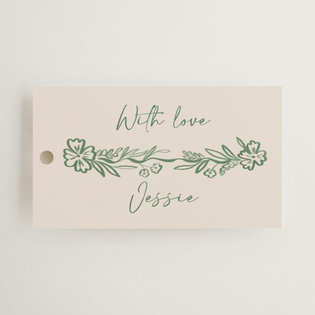 "Doodled" - Bridal Shower Favor Tags in Meadow by Petra Kern - Front