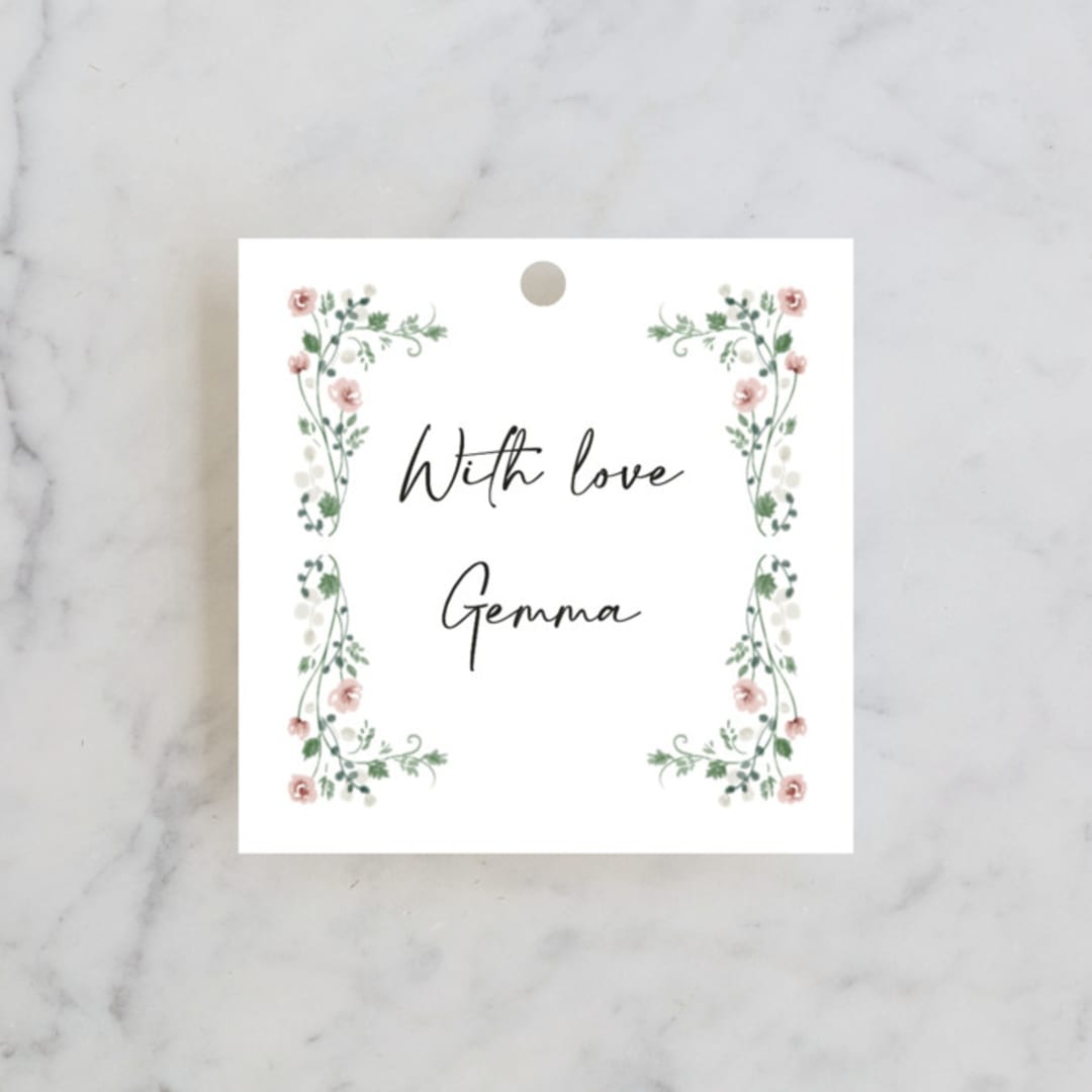 "Romantica" - Bridal Shower Favor Tags in Rosebud by Petra Kern - Front
