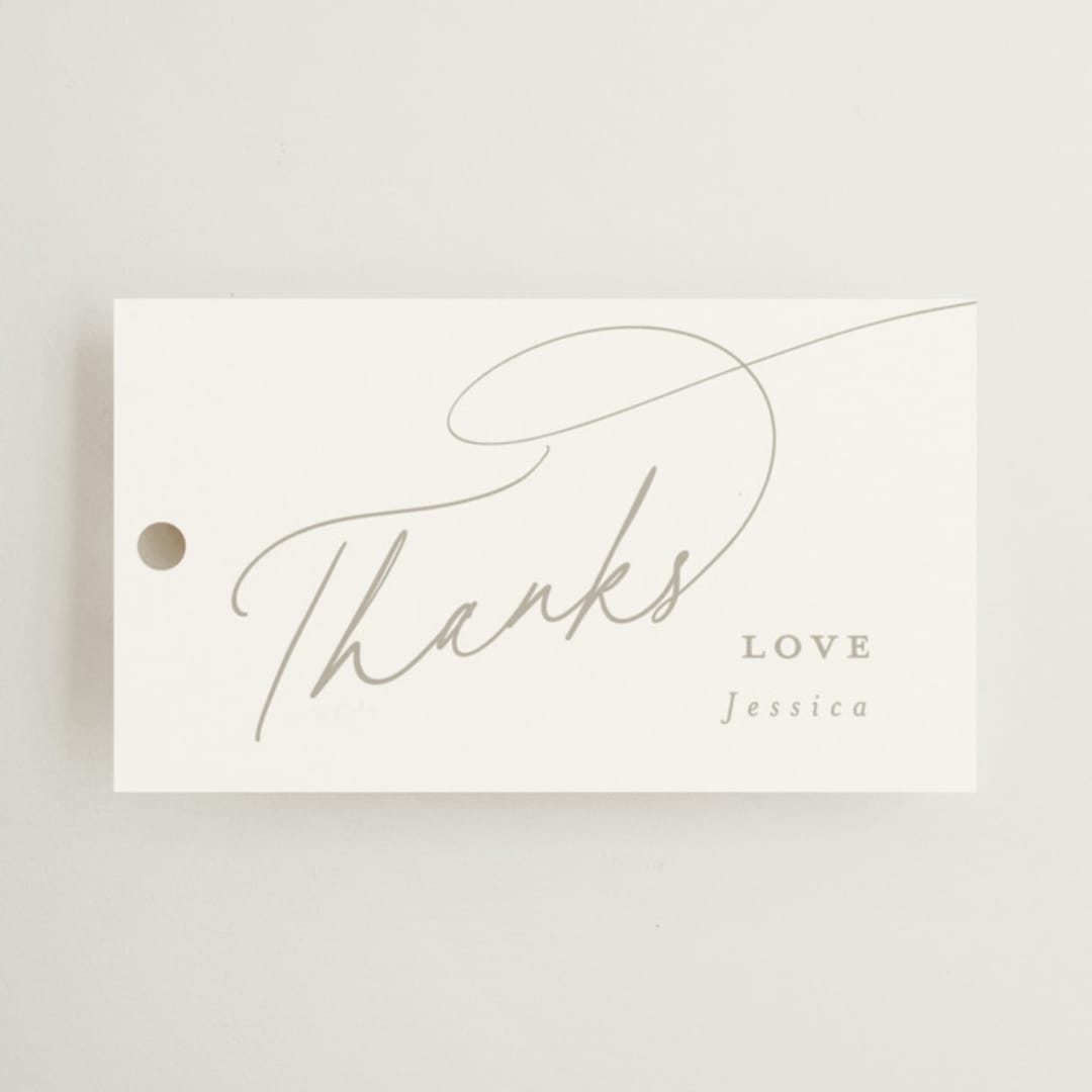 "minimal" - Bridal Shower Favor Tags in Coconut by Joanna Griffin - Front