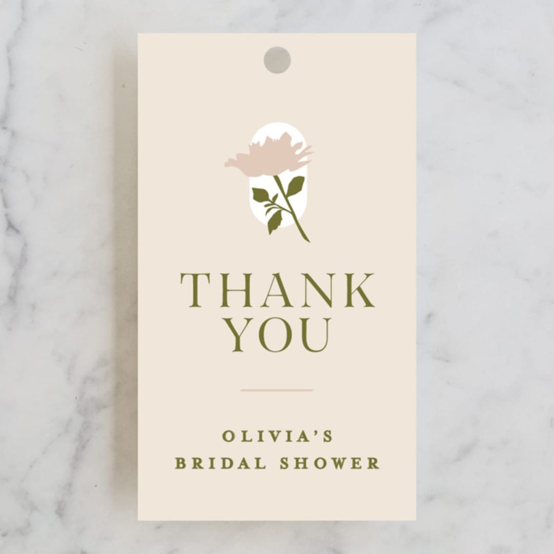 "Silhouette" - Bridal Shower Favor Tags in Meadow by Owl and Toad - Front