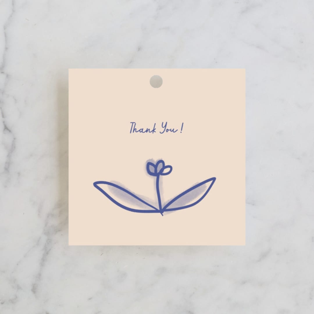 "Floreal" - Bridal Shower Favor Tags in Nude by Ani Somi - Front