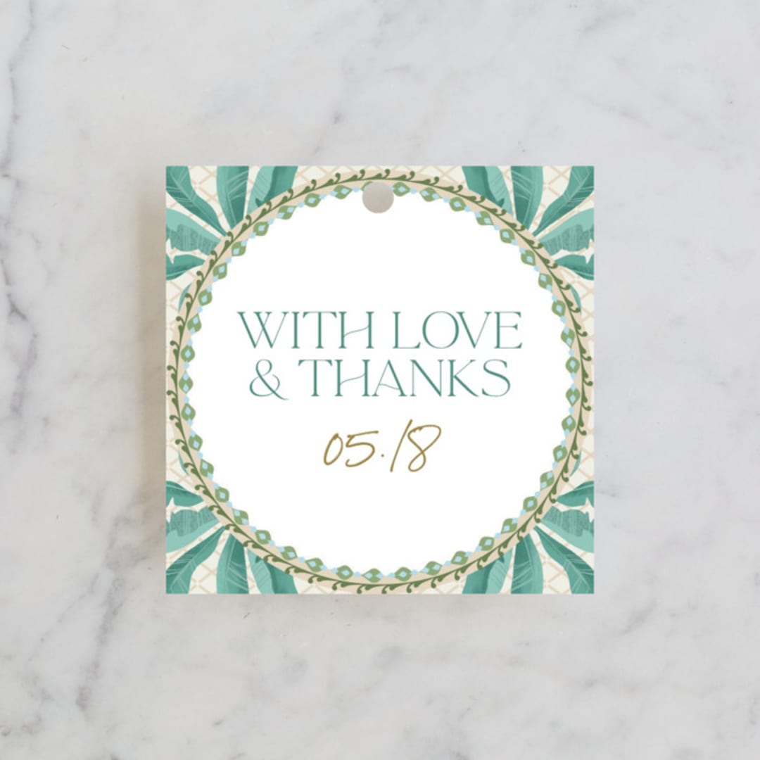 "Boho Botanical " - Bridal Shower Favor Tags in Natural by Christina Cesario - Front