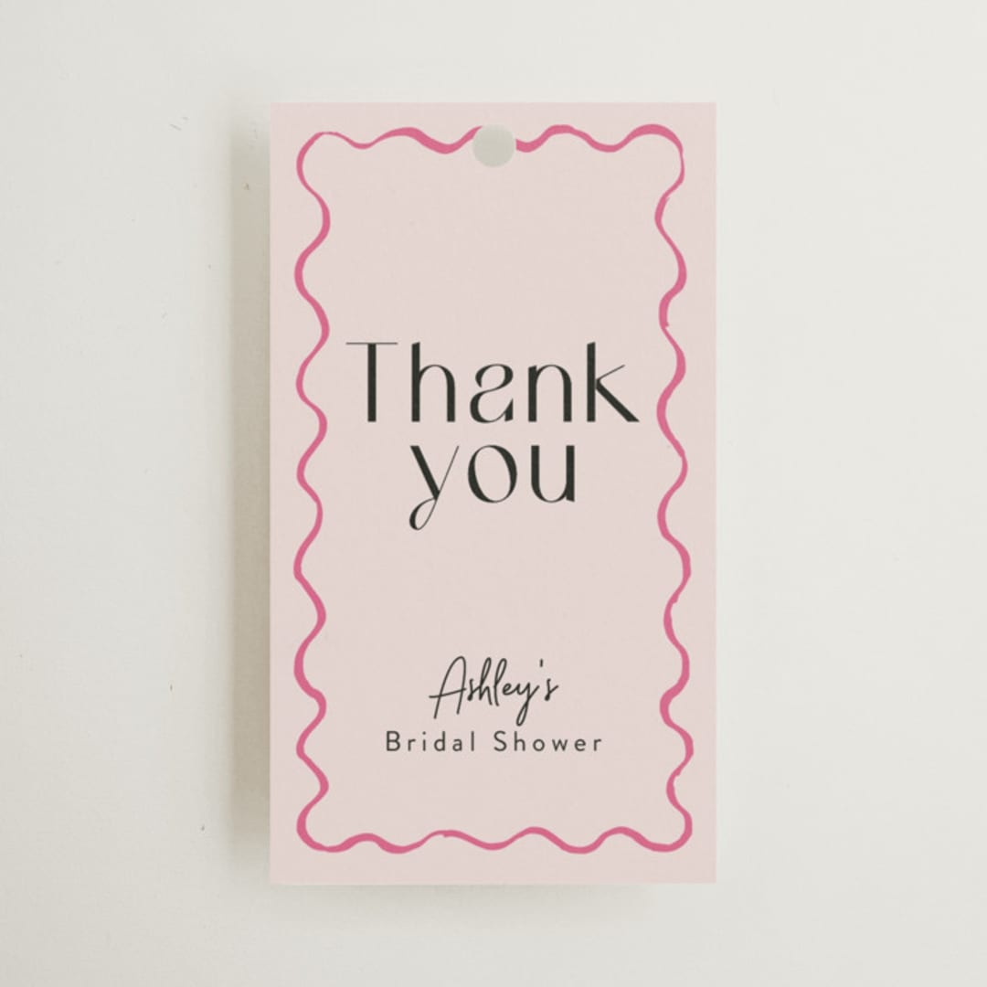 "handdrawn wavy frame" - Bridal Shower Favor Tags in Rosebud by Cass Loh - Front