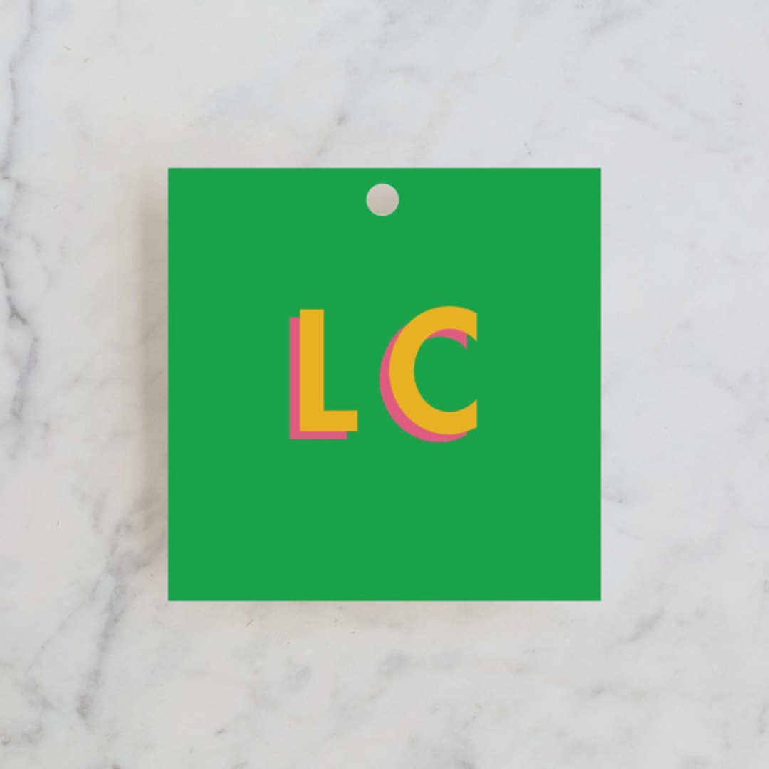 "Bold Initials" - Bridal Shower Favor Tags in Lawn by mo kelley - Front