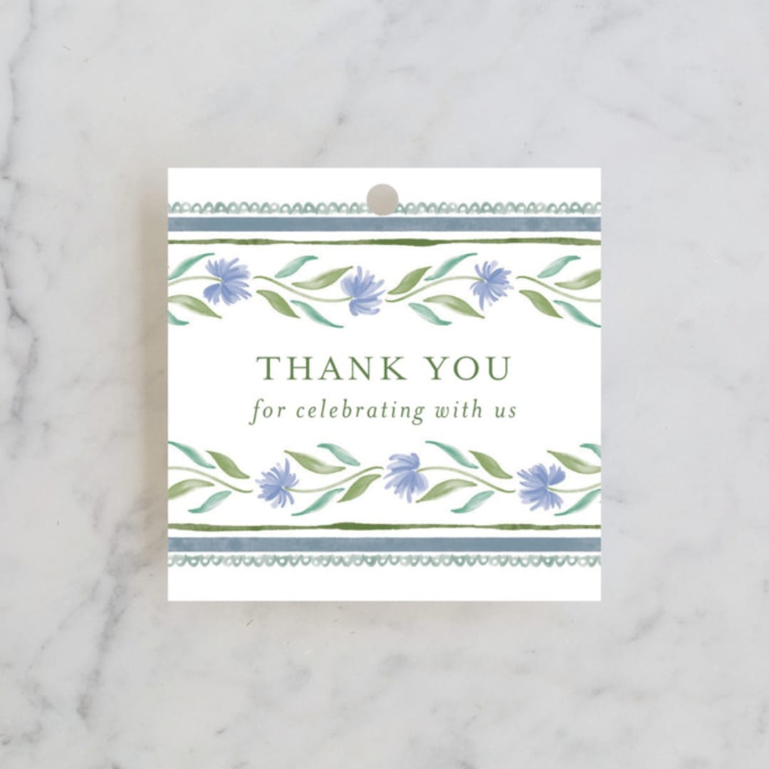 "Wildflower Ribbon" - Bridal Shower Favor Tags in Cotswolds by Jackie Crawford - Front