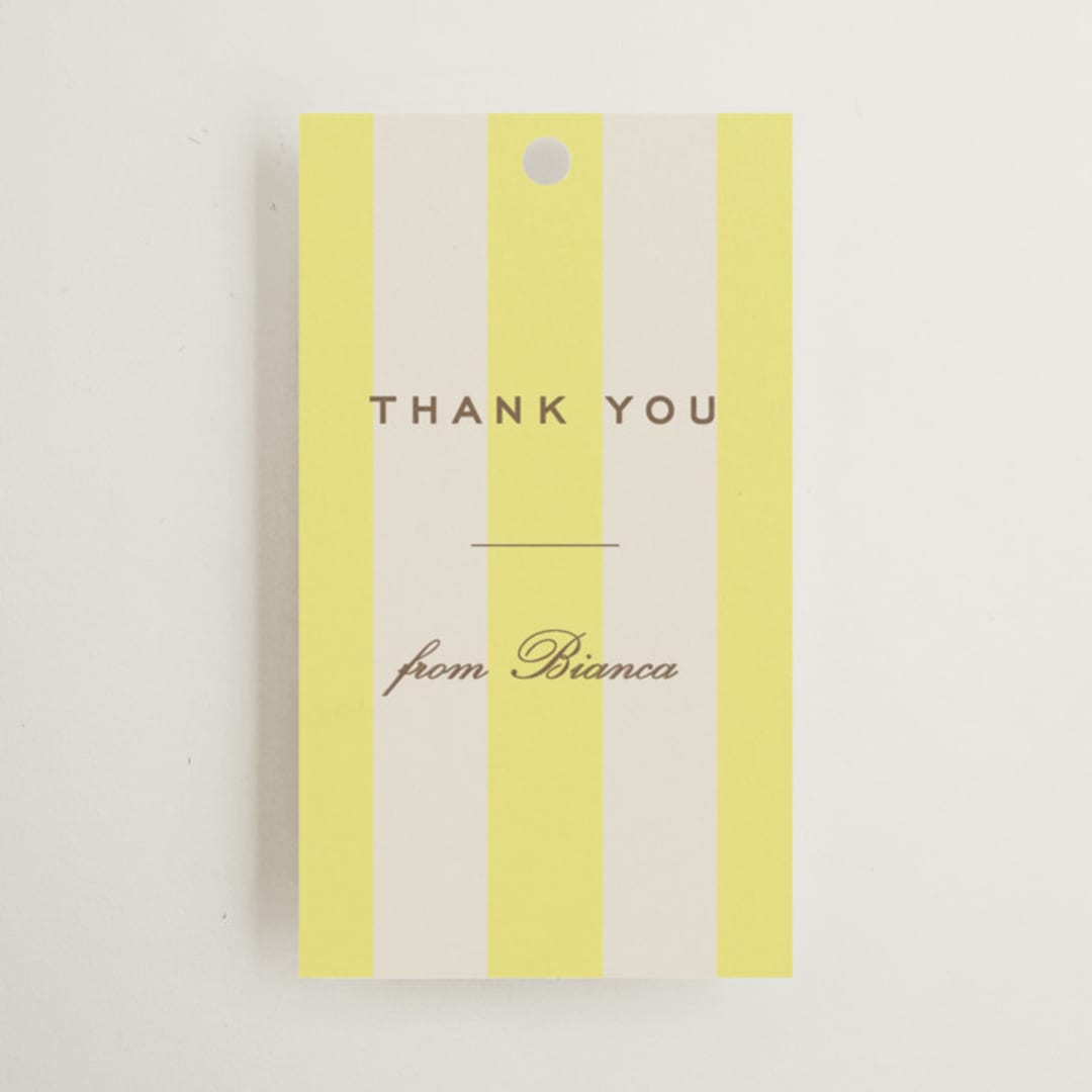 "Campania" - Bridal Shower Favor Tags in Limone by Megan Davis - Front