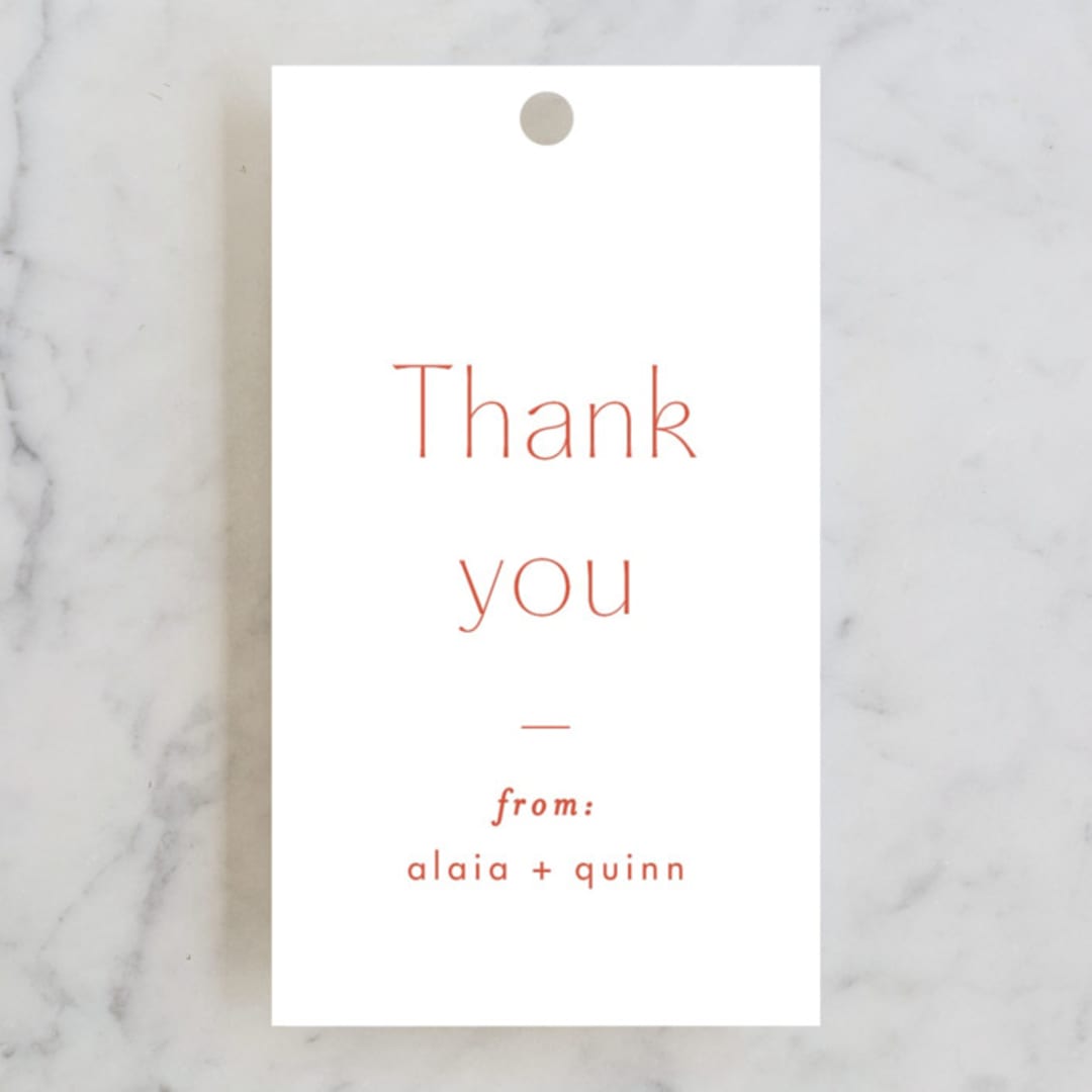 "Alaia" - Bridal Shower Favor Tags in Verona Sunset by Blustery August - Front
