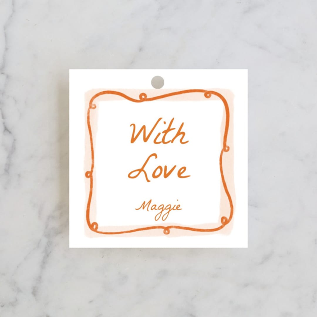 "Giardino" - Bridal Shower Favor Tags in Flame by Pati Cascino - Front