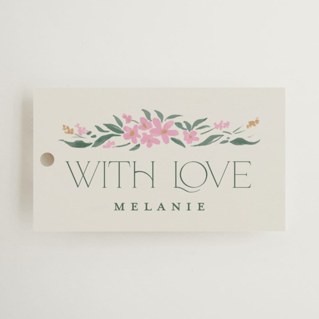 "paonne" - Bridal Shower Favor Tags in Peacock by Vera Lim - Front