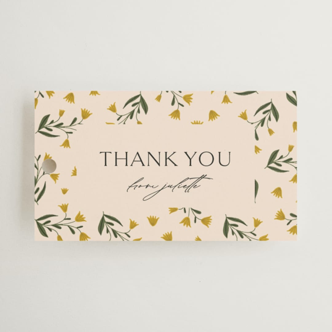 "Floral Frame" - Bridal Shower Favor Tags in Marigold by Iveta Angelova - Front