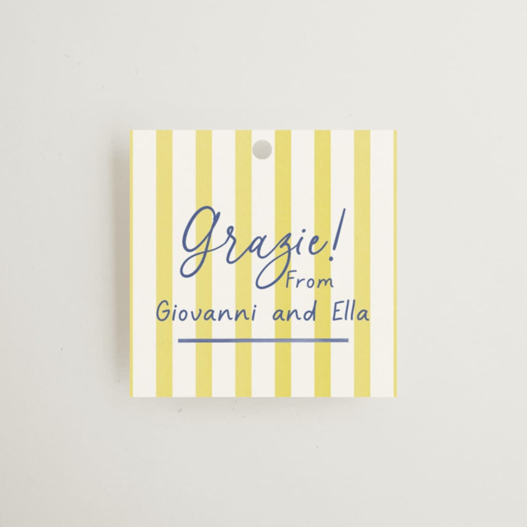 "Limoncello" - Bridal Shower Favor Tags in Capri by Tina Faselli - Front
