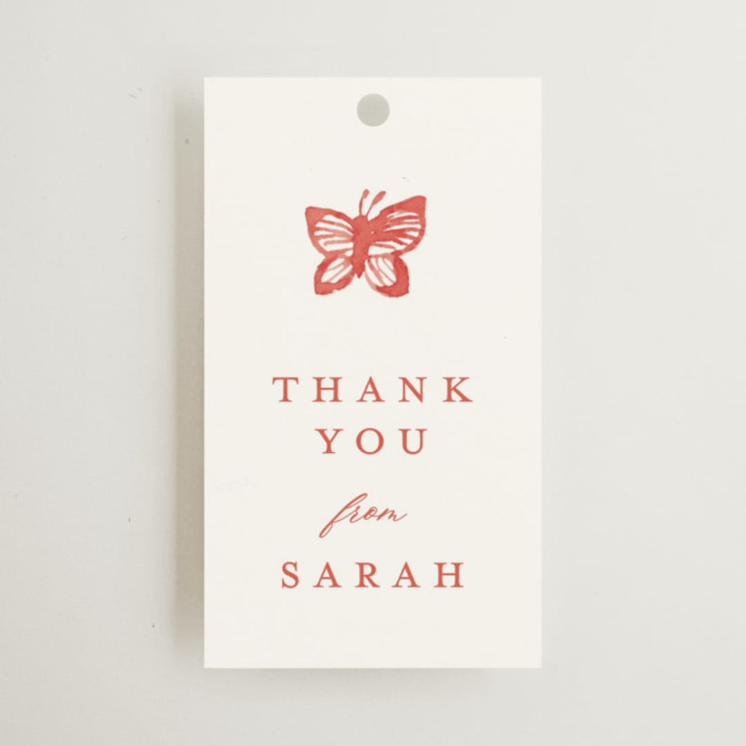 "Romantic Fields" - Bridal Shower Favor Tags in Scarlet by Teju Reval - Front