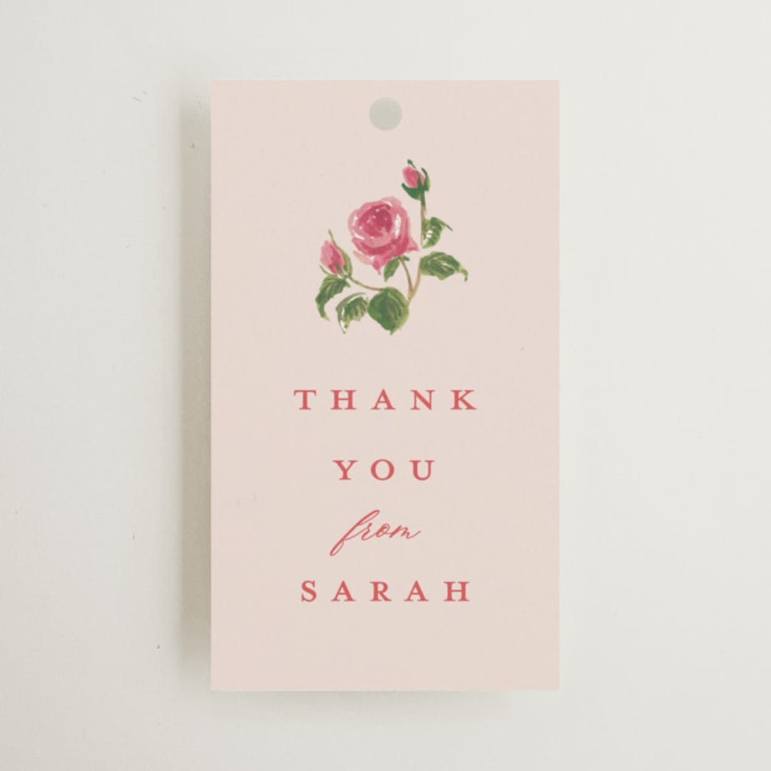 "Romantic Roses" - Bridal Shower Favor Tags in Blush by Teju Reval - Front