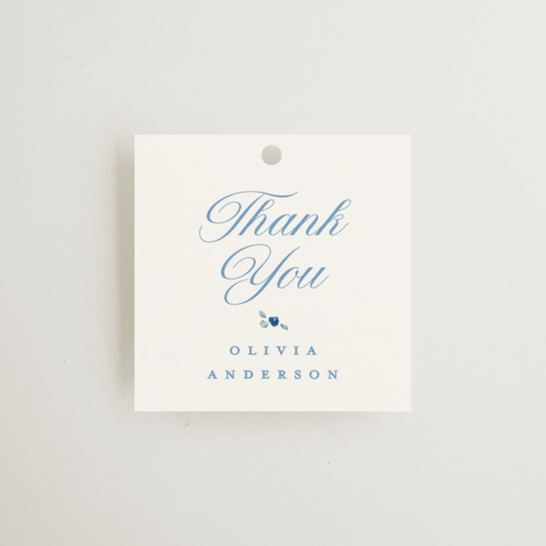 "Blue" - Bridal Shower Favor Tags in Cobalt by Gwen Bedat - Front