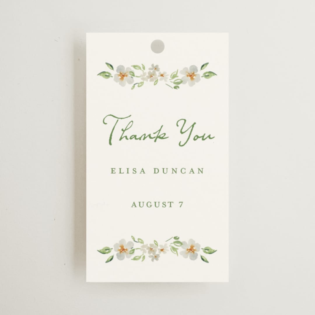 "Elise" - Bridal Shower Favor Tags in Greenery by Petra Kern - Front