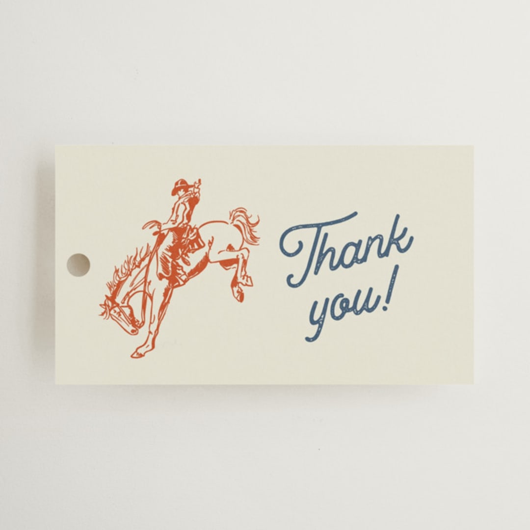 "Giddy Up" - Bridal Shower Favor Tags in Cobalt by Erin Hodges - Front