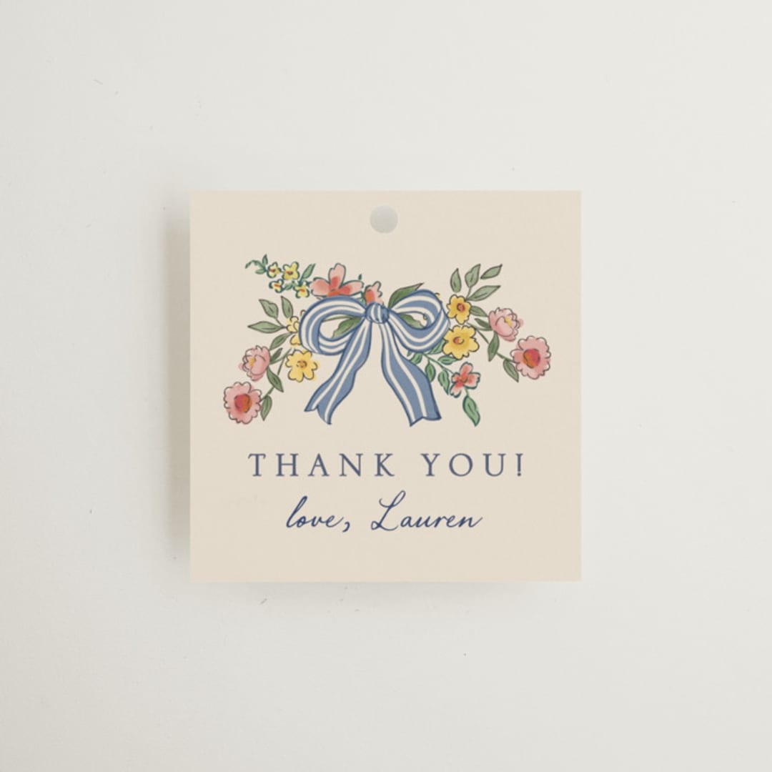 "A wedding in Low Country" - Bridal Shower Favor Tags in Cornflower by Chris Griffith - Front