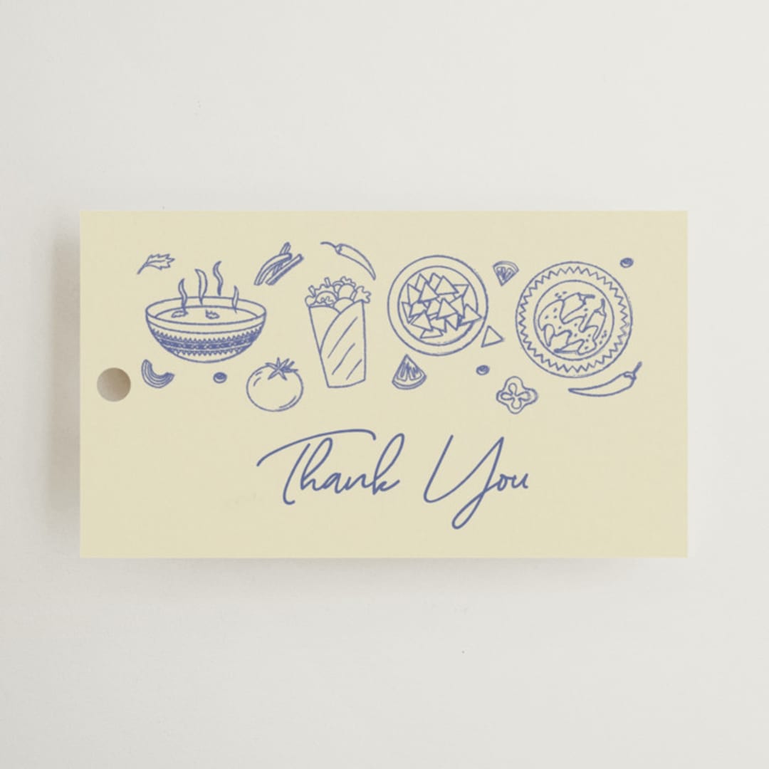 "Tacos & Tequila" - Bridal Shower Favor Tags in Blueberry by Sherley Ferreira - Front