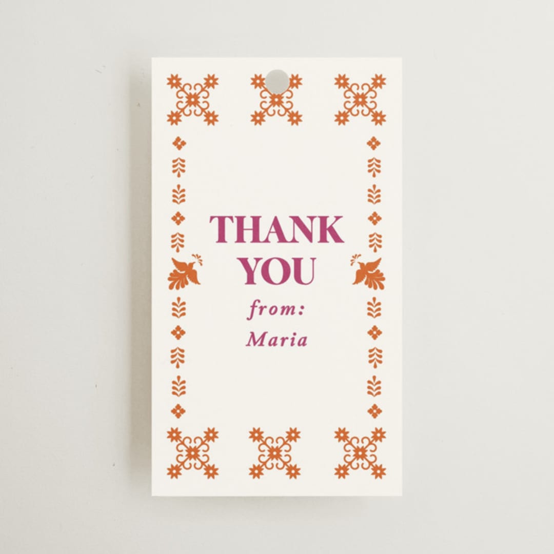 "Let's Fiesta" - Bridal Shower Favor Tags in Gumdrop by Eva Tadros - Front