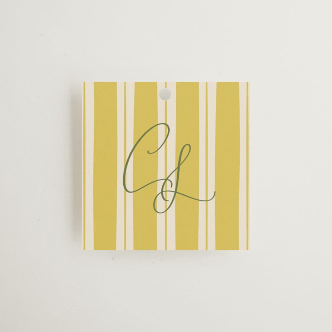 "Calia" - Bridal Shower Favor Tags in Island Citrus by Ani Somi - Front