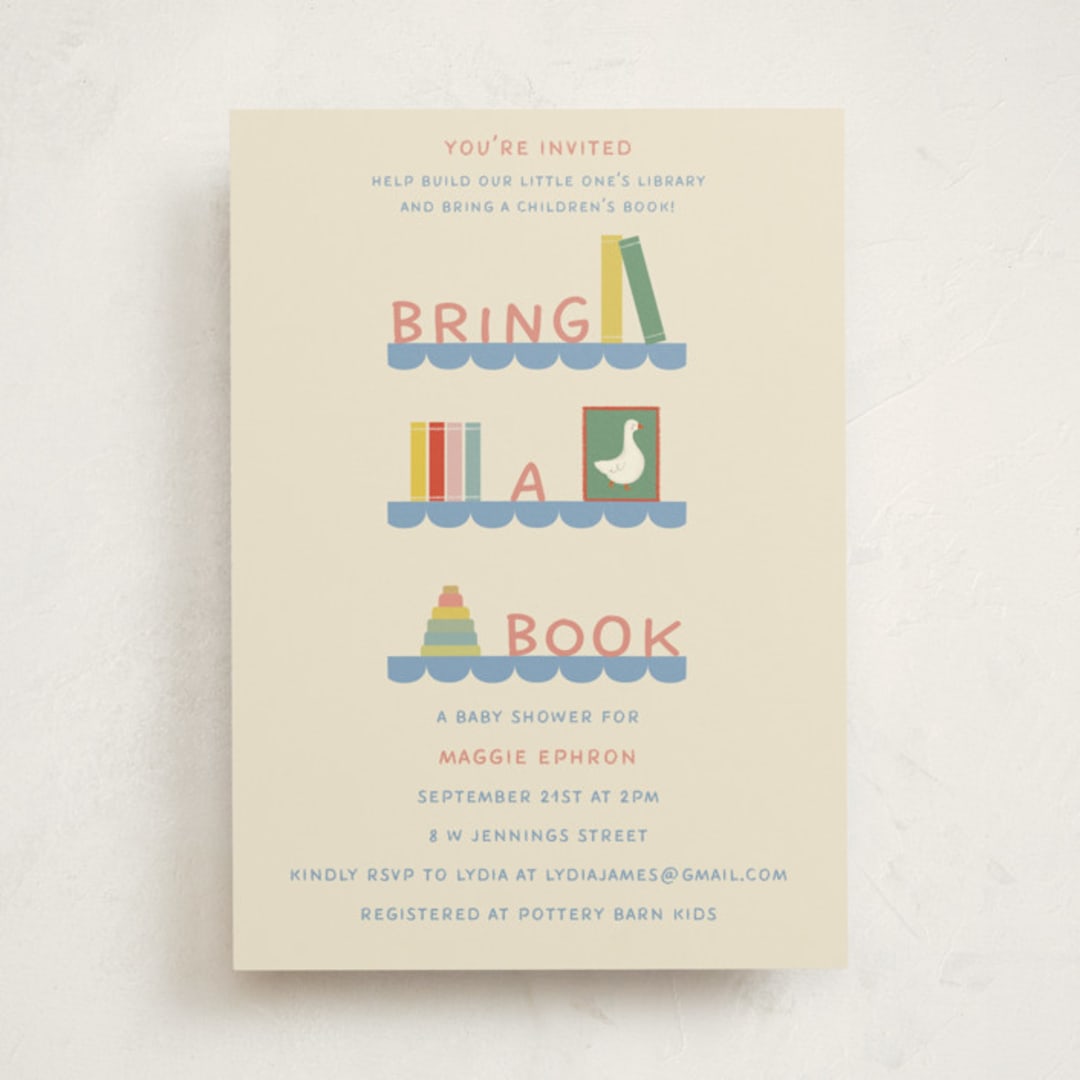 "Baby Shelfie" - Baby Shower Invitations in Classic Library by Julia Starr - Front