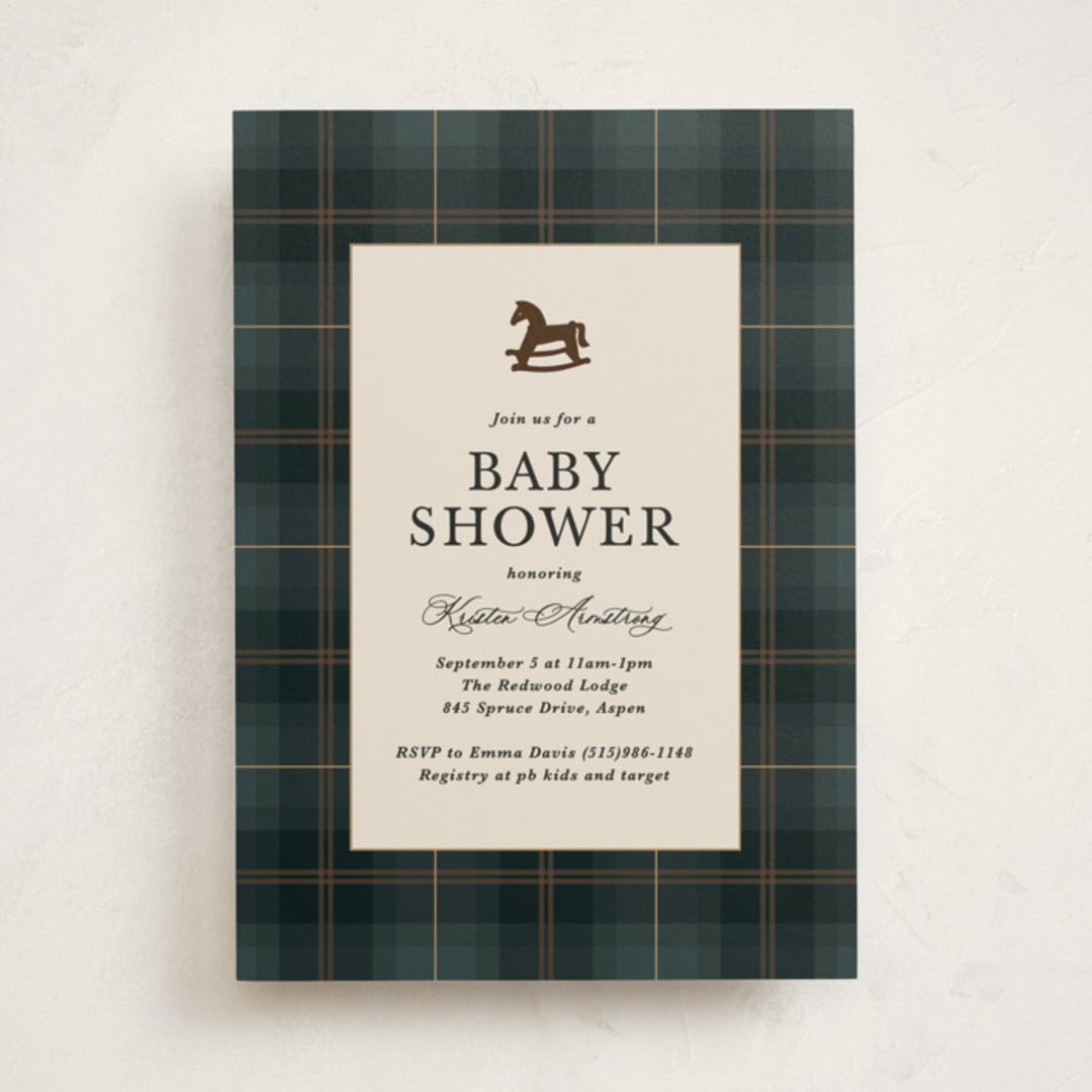 "Wesley" - Baby Shower Invitations in Juniper by Kate Ahn - Front