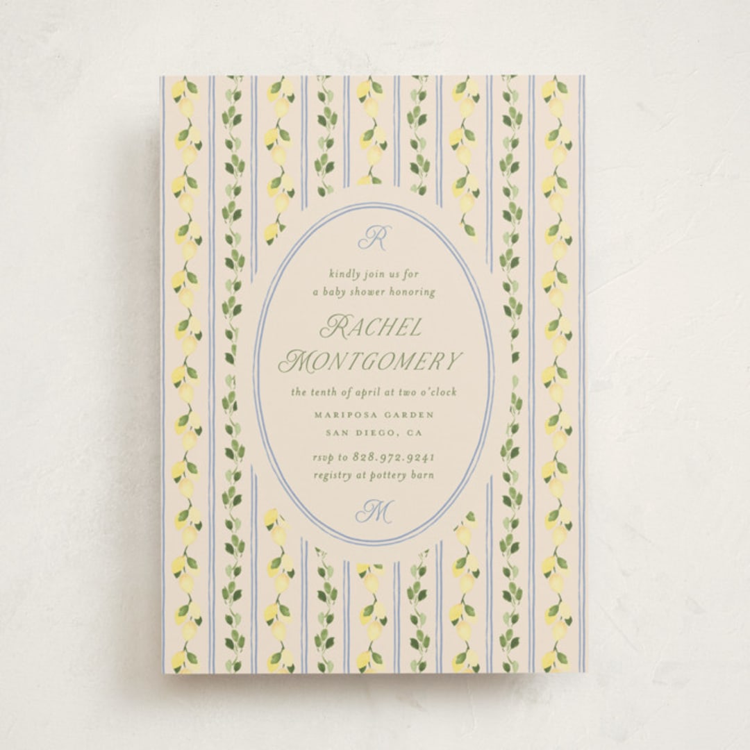 "Limoncello" - Baby Shower Invitations in Rome by Claudia Orengo - Front