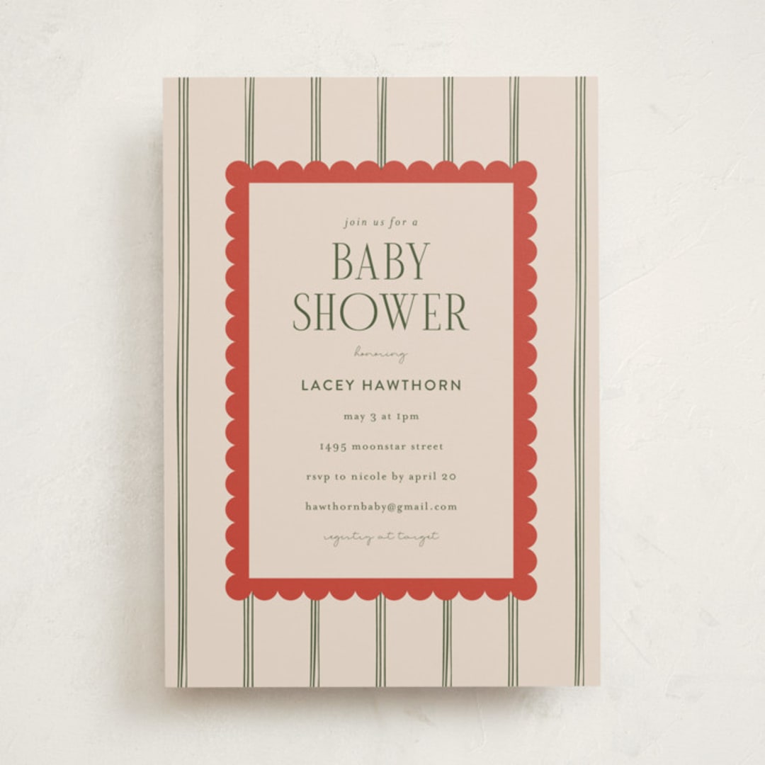 "Prep Room" - Baby Shower Invitations in Taupe by Ashlee Townsend - Front