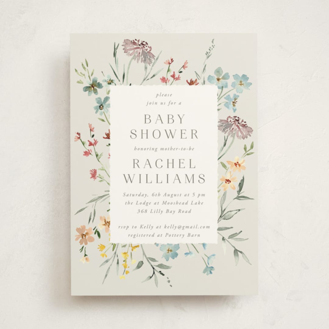 "Gentle Wildflower" - Baby Shower Invitations in Meadow by Petra Kern - Front