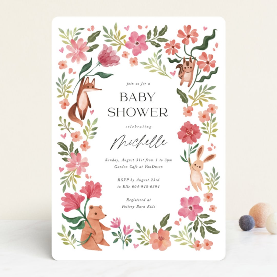 "Love is in the Air" - Baby Shower Invitations in Rose by Vivian Yiwing - Front