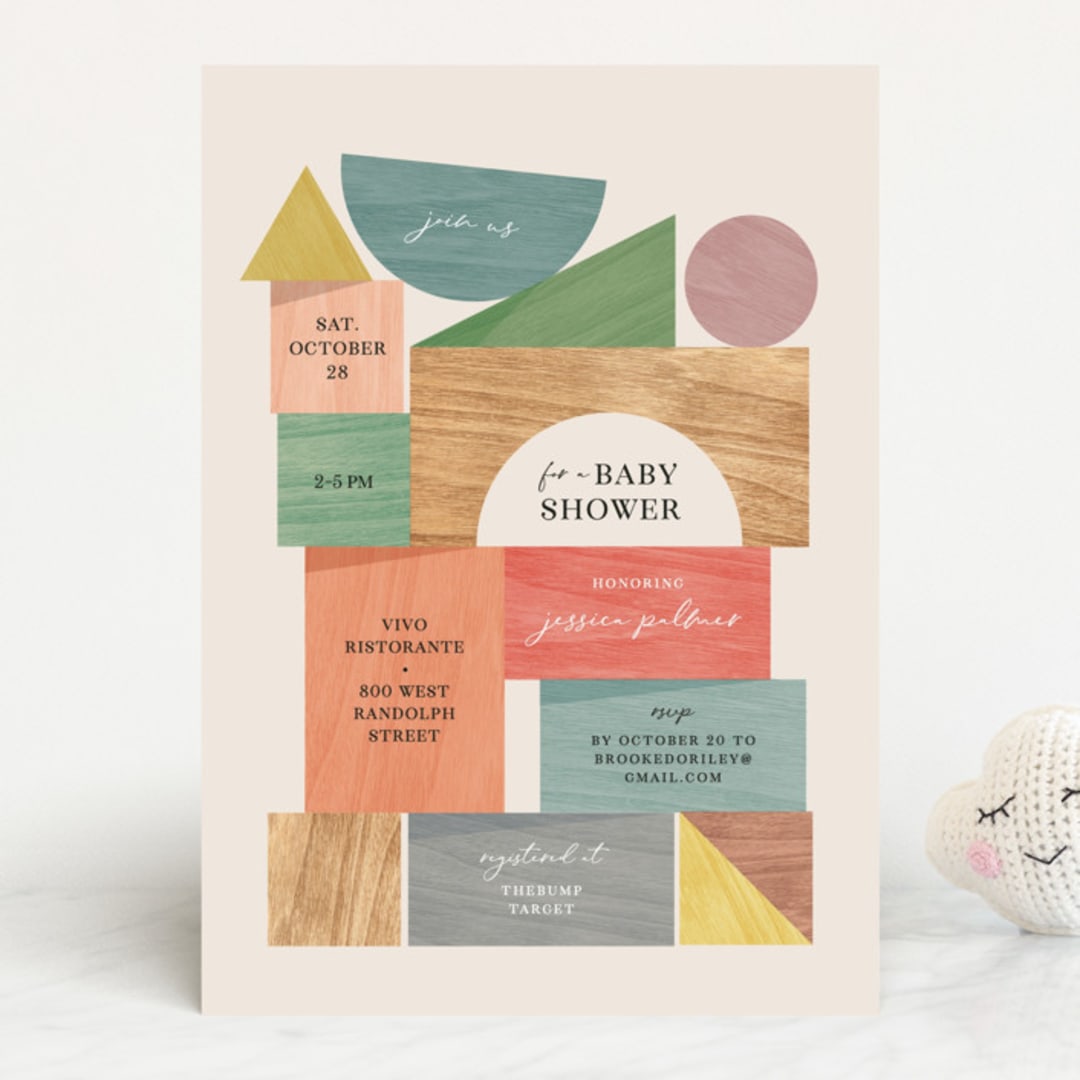"Baby Shower Blocks" - Baby Shower Invitations in Rainbow by Penny Eversole - Front