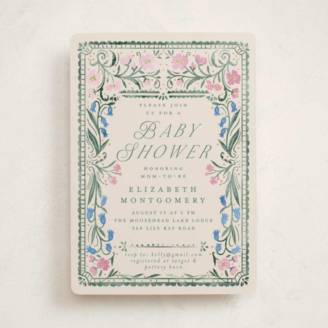 "Book Cover" - Baby Shower Invitations in Evergreen by Petra Kern - Front