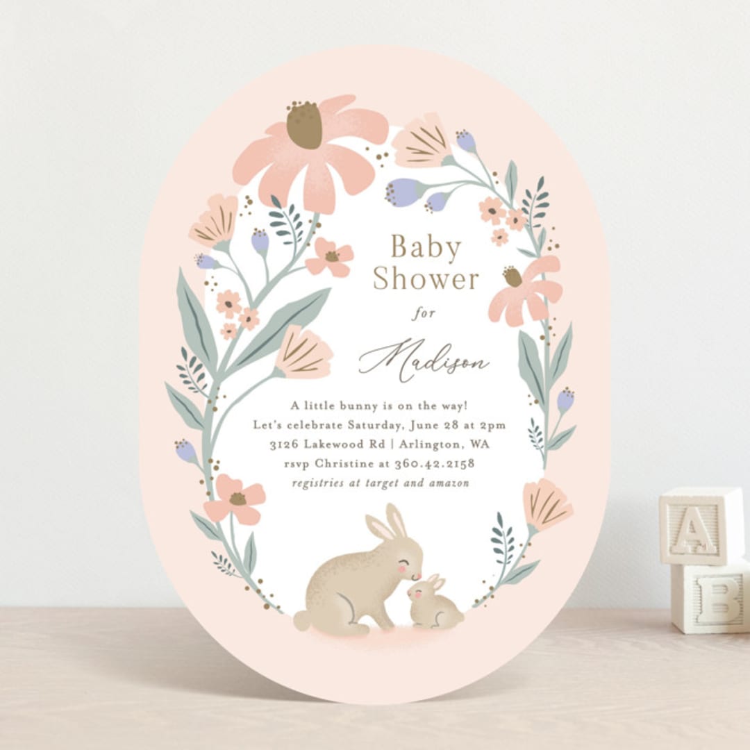 "garden bunnies" - Baby Shower Invitations in Petal by Karidy Walker - Front