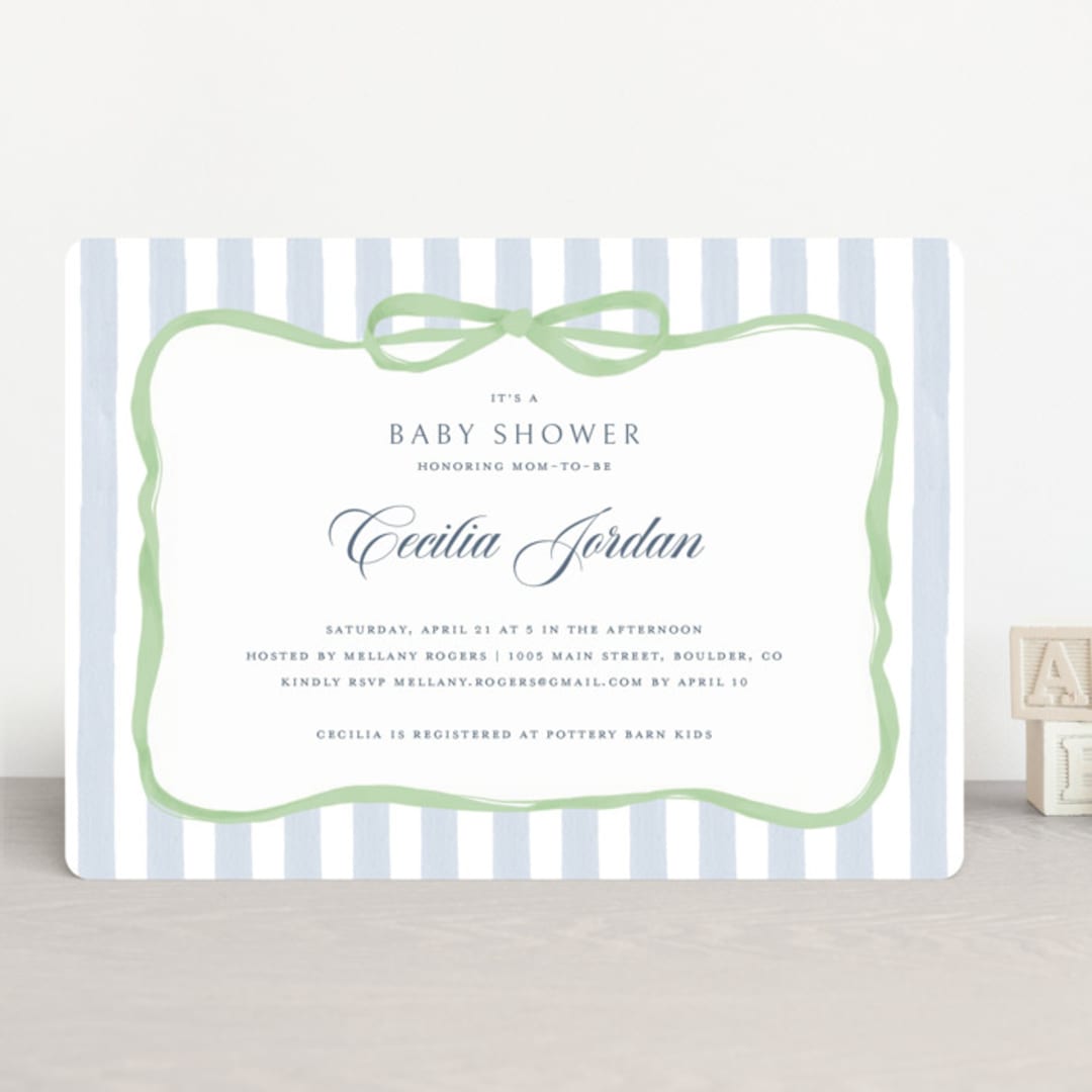 "Celina" - Baby Shower Invitations in Mint by Pati Cascino - Front