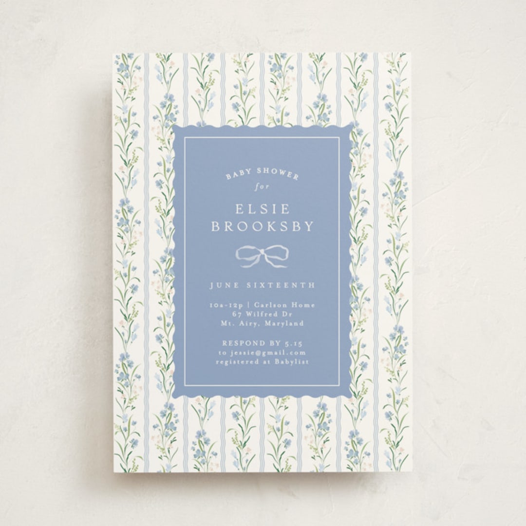 "Dorothy" - Baby Shower Invitations in Cornflower by Erin L. Wilson - Front