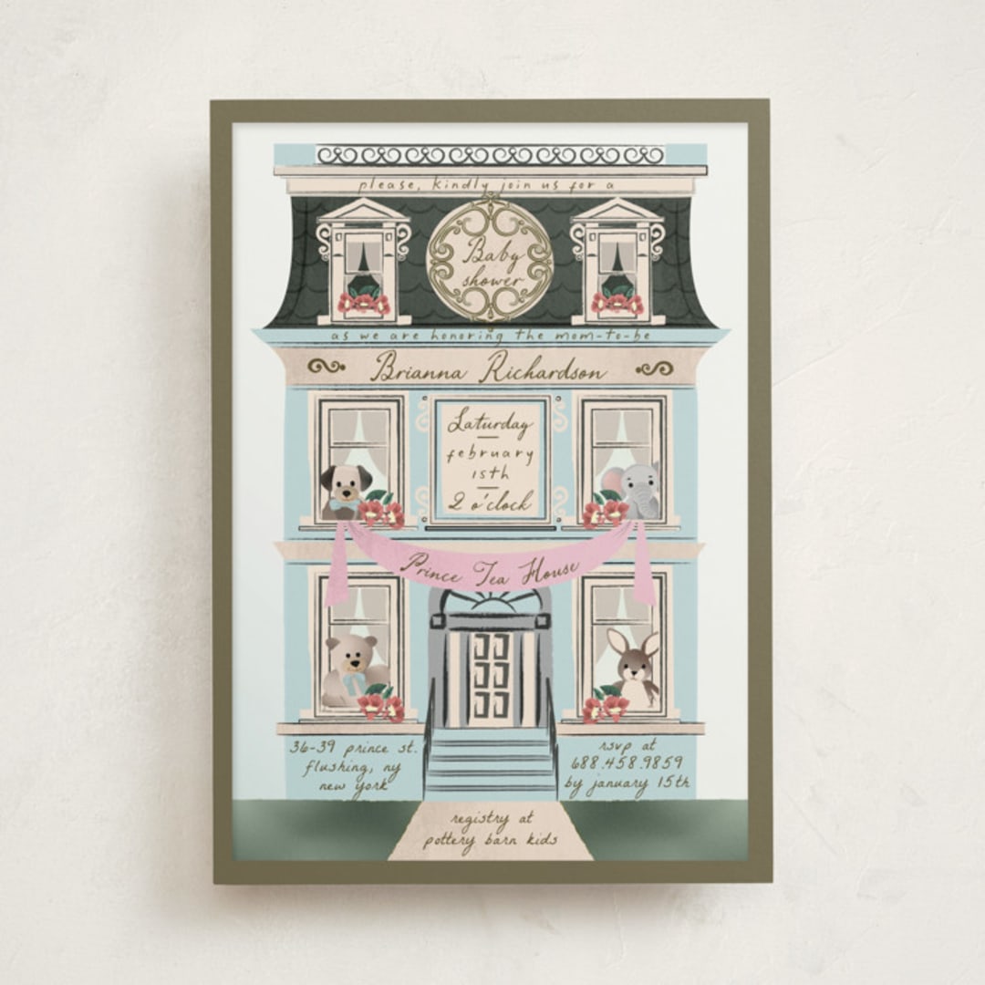 "House of Love" - Baby Shower Invitations in Sky by Ana de Sousa - Front