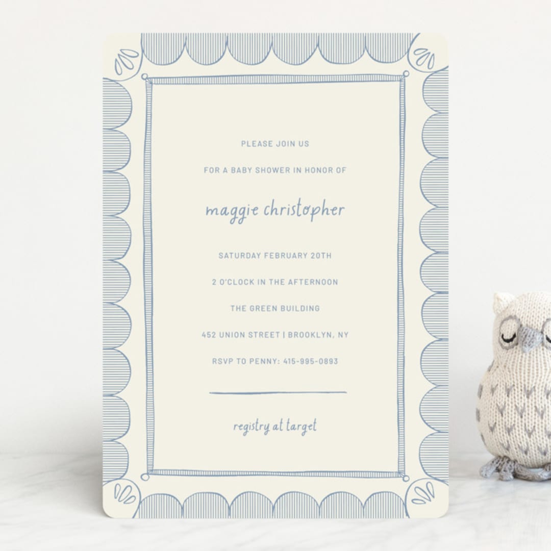 "Florence" - Baby Shower Invitations in Sky by Kelly Watkins - Front