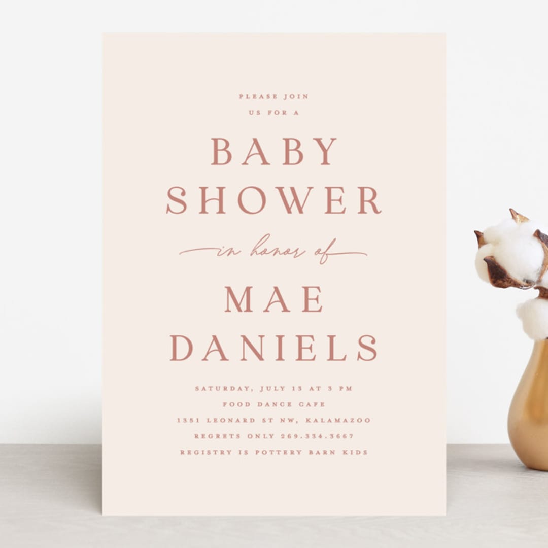"In honor of" - Baby Shower Invitations in Antique by Pixel and Hank - Front
