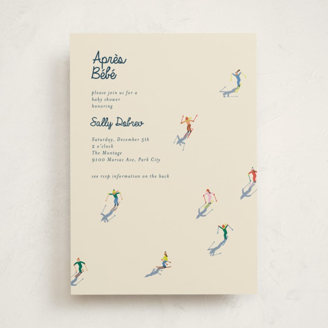 "Apres Bebe" - Baby Shower Invitations in Cream by Ellen Schlegelmilch - Front