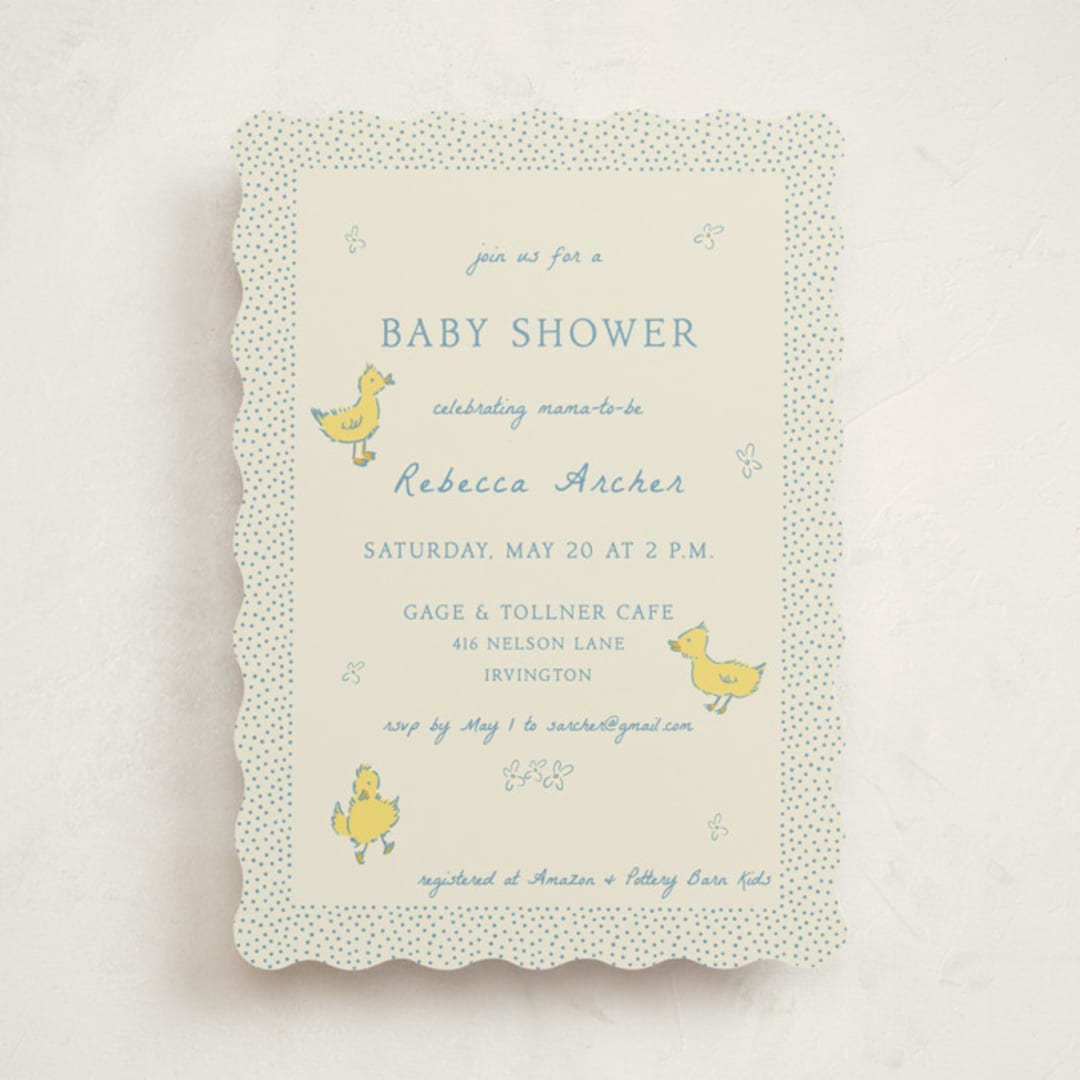 "Sweet Peeps" - Baby Shower Invitations in Robin’s Egg by Sarah Rosenthal - Front
