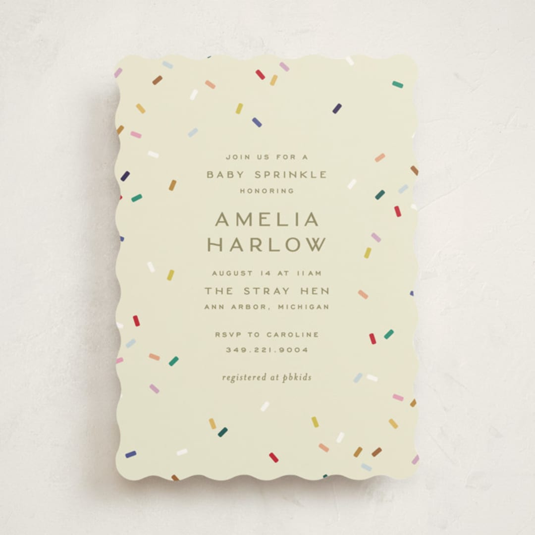 "tiny bold sprinkles" - Baby Shower Invitations in Cream by Ellen Schlegelmilch - Front