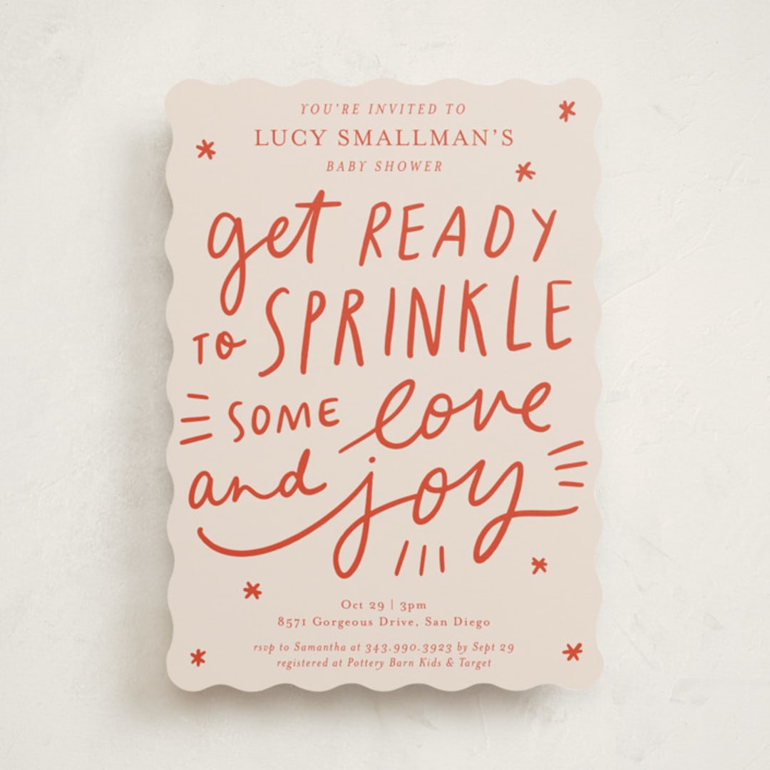 "Sprinkle Love And Joy" - Baby Shower Invitations in Sorbet by Abbigail Lim - Front